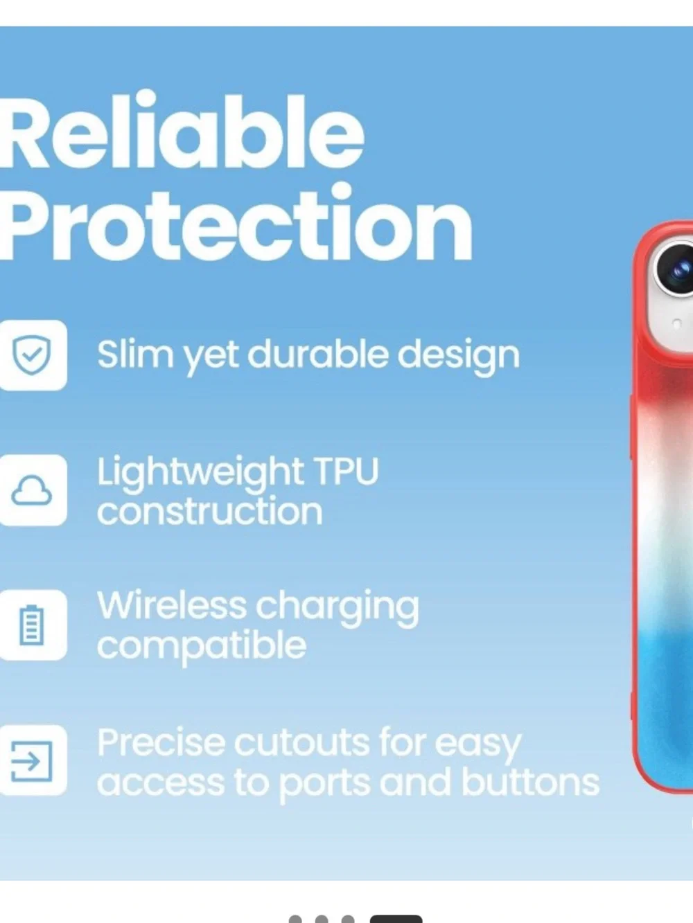 Popsicle Red White Blue Gradient Protective Phone Case